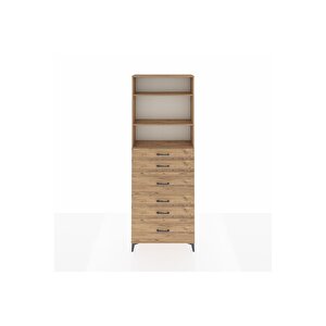 Arges Dolap 3 Raflı 6 Çekmeceli 88x30x243 Çam-çam