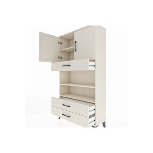 Arges Dolap 4 Raflı 3 Çekmeceli 2 Kapaklı 88x30x163 Aytaşı-aytaşı