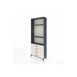 Arges Dolap 3 Raflı 4 Çekmeceli 88x30x221 Antrasit-aytaşı