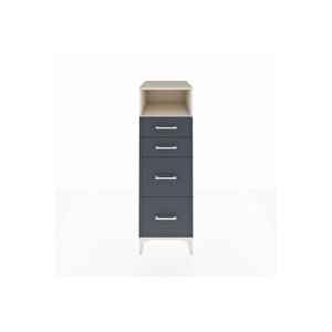 Kronos Dolap Tek Raflı 4 Çekmeceli 44x59x134 Aytaşı-antrasit