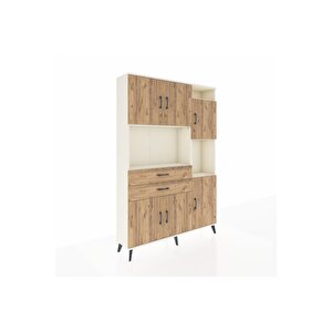 Arges Gardrop 9 Raflı 2 Çekmeceli 6 Kapaklı 132x30x195 Aytaşı-çam