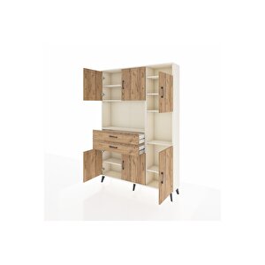 Arges Gardrop 9 Raflı 2 Çekmeceli 6 Kapaklı 132x30x195 Aytaşı-çam