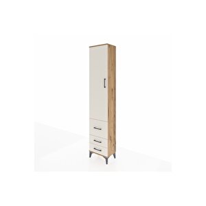 Arges Dolap 4 Raflı 3 Çekmeceli Tek Kapaklı 44x30x221 Çam-aytaşı