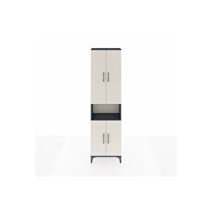 Arges Dolap 3 Raflı 4 Kapaklı Tek Askılı 60x30x221 Antrasit-aytaşı