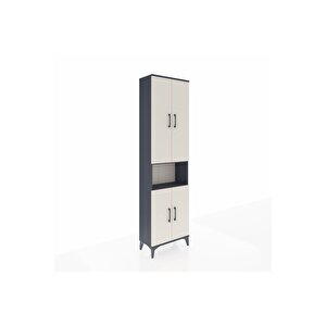 Arges Dolap 3 Raflı 4 Kapaklı Tek Askılı 60x30x221 Antrasit-aytaşı