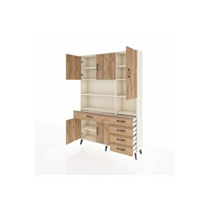 Arges Gardrop 9 Raflı 5 Çekmeceli 5 Kapaklı 132x30x195 Aytaşı-çam