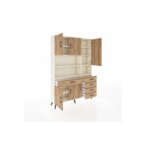 Arges Gardrop 9 Raflı 5 Çekmeceli 5 Kapaklı 132x30x195 Aytaşı-çam