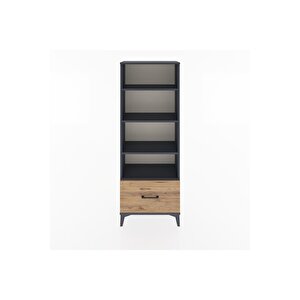 Arges Dolap 4 Raflı Tek Çekmeceli 60x30x163 Antrasit-çam