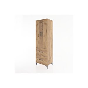 Hyperion Dolap 2 Raflı 2 Çekmeceli Tek Askılı 60x44x195 Çam-çam
