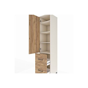 Hyperion Dolap 4 Raflı 2 Çekmeceli Tek Kapaklı 44x44x195 Aytaşı-çam