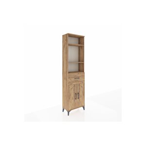 Arges Dolap 4 Raflı Tek Çekmeceli 2 Kapaklı 60x30x221 Çam-çam