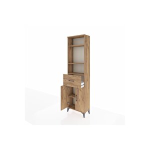 Arges Dolap 4 Raflı Tek Çekmeceli 2 Kapaklı 60x30x221 Çam-çam