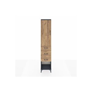 Arges Dolap 3 Raflı 3 Çekmeceli Tek Kapaklı 44x30x221 Antrasit-çam