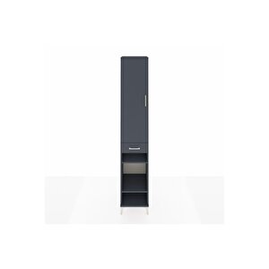 Hyperion Dolap 6 Raflı Tek Çekmeceli Tek Kapaklı 44x44x243 Antrasit-antrasit