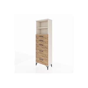 Arges Dolap 2 Raflı 5 Çekmeceli 60x30x182 Aytaşı-çam