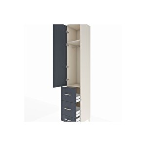 Hyperion Dolap 2 Raflı 3 Çekmeceli Tek Askılı 44x44x243 Aytaşı-antrasit