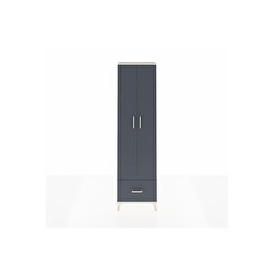 Arges Dolap 5 Raflı Tek Çekmeceli 2 Kapaklı 60x30x221 Aytaşı-antrasit