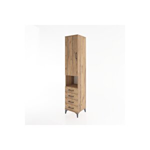 Hyperion Dolap 3 Raflı 4 Çekmeceli Tek Askılı 44x44x221 Çam-çam