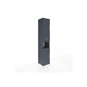 Hyperion Dolap 5 Raflı Tek Çekmeceli 2 Kapaklı 44x44x243 Antrasit-antrasit