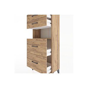 Hyperion Dolap Tek Raflı 4 Çekmeceli 60x44x134 Çam-çam