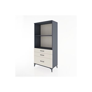 Hyperion Dolap 2 Raflı 3 Çekmeceli 88x44x182 Antrasit-aytaşı