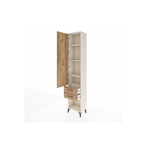 Arges Dolap 4 Raflı 2 Çekmeceli Tek Kapaklı 44x30x221 Aytaşı-çam