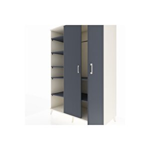 Kronos Dolap 7 Raflı 2 Kapaklı Tek Askılı 132x59x195 Aytaşı-antrasit/antrasit