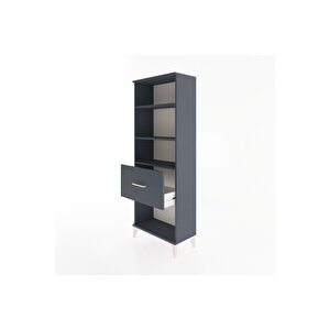 Arges Dolap 3 Raflı Tek Çekmeceli 60x30x163 Antrasit-antrasit