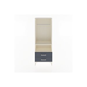 Arges Dolap 2 Raflı 2 Çekmeceli Tek Askılı 60x30x163 Aytaşı-antrasit