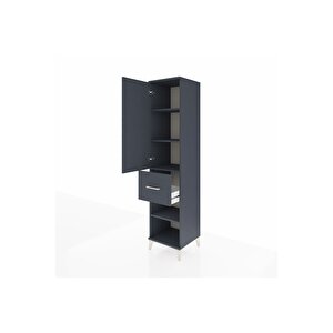 Hyperion Dolap 4 Raflı Tek Çekmeceli Tek Kapaklı 44x44x195 Antrasit-antrasit
