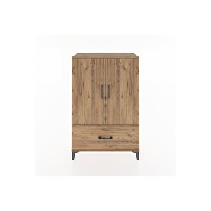 Hyperion Dolap Tek Raflı Tek Çekmeceli Tek Askılı 88x44x134 Çam-çam