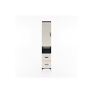 Hyperion Dolap 3 Raflı 2 Çekmeceli Tek Askılı 44x44x221 Antrasit-aytaşı