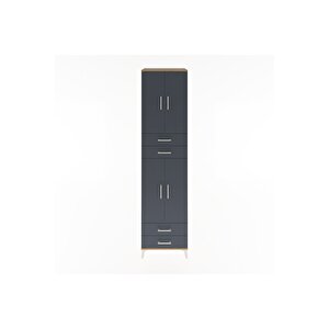 Hyperion Dolap 5 Raflı 4 Çekmeceli 4 Kapaklı 60x44x243 Çam-antrasit