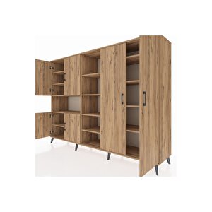 Hyperion Dolap 13 Raflı 6 Kapaklı 220x44x163 Çam-çam
