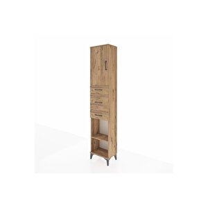 Arges Dolap 3 Raflı 3 Çekmeceli Tek Kapaklı 44x30x221 Çam-çam