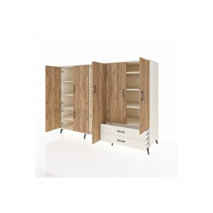 Kronos Dolap 12 Raflı 2 Çekmeceli 7 Kapaklı 220x59x163 Aytaşı-çam/aytaşı