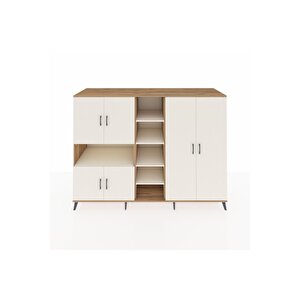 Kronos Dolap 13 Raflı 6 Kapaklı 220x59x163 Çam-aytaşı