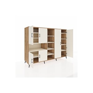 Kronos Dolap 13 Raflı 6 Kapaklı 220x59x163 Çam-aytaşı