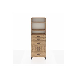 Arges Dolap 4 Raflı 4 Çekmeceli 2 Kapaklı 88x30x243 Çam-çam