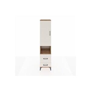 Hyperion Dolap 4 Raflı 2 Çekmeceli Tek Kapaklı 44x44x195 Çam-aytaşı