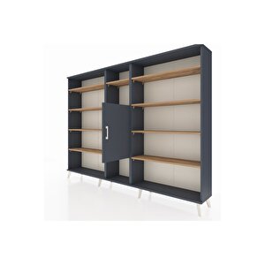 Arges Dolap 12 Raflı Tek Kapaklı  220x30x163 Antrasit-antrasit/çam