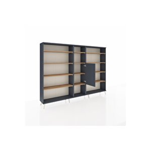 Arges Dolap 12 Raflı Tek Kapaklı  220x30x163 Antrasit-antrasit/çam