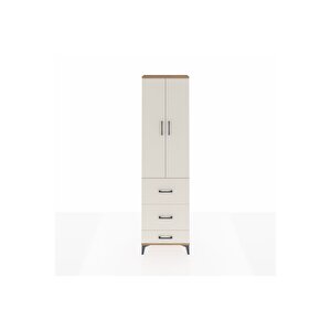 Arges Dolap 2 Raflı 3 Çekmeceli Tek Askılı 60x30x221 Çam-aytaşı