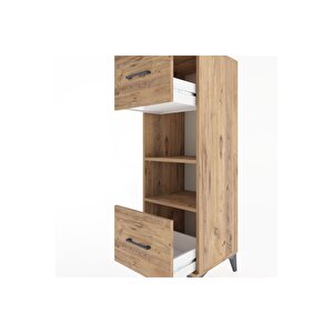 Hyperion Dolap 2 Raflı 2 Çekmeceli 44x44x134 Çam-çam