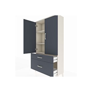 Arges Dolap 3 Raflı 2 Çekmeceli 2 Kapaklı 88x30x163 Aytaşı-antrasit