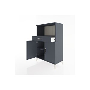 Hyperion Dolap 2 Raflı Tek Çekmeceli 2 Kapaklı 88x44x134 Antrasit-antrasit