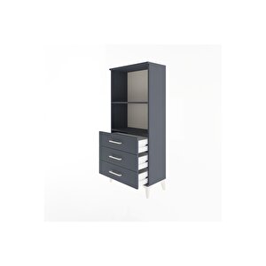 Arges Dolap 2 Raflı 3 Çekmeceli 60x30x134 Antrasit-antrasit