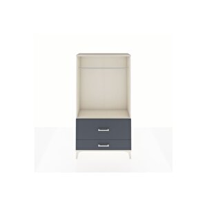 Arges Dolap Tek Raflı 2 Çekmeceli Tek Askılı 88x30x163 Aytaşı-antrasit