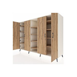 Kronos Dolap 12 Raflı 4 Kapaklı 220x59x163 Aytaşı-çam