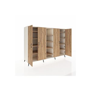 Kronos Dolap 12 Raflı 4 Kapaklı 220x59x163 Aytaşı-çam